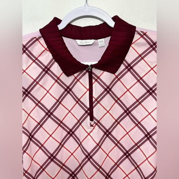 New! Lady Hagen Clubhouse Plaid Sleeveless Polo Shirt Womens Size XXL - Picture 8 of 14